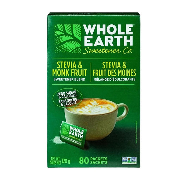 Whole Earth Stevia & Monk Fruit 80 Packets
