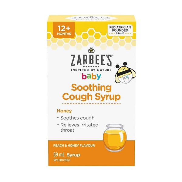 Zarbee's Baby Soothing Cough Syrup Peach & Honey Flavour 59mL