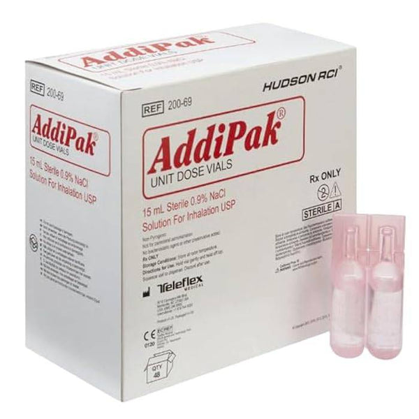 Addipak Sodium Chloride Inhalation Solution Unit Dose Vials 15mL x 48 Vials