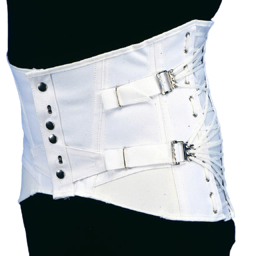 Airway Surgical OTC Men's Lumbosacral Orthosis Side Lace Corsets, 2 Pulls, 2 Steels