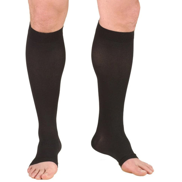 Airway Surgical Truform MicroFiber Medical Below Knee Open Toe Compression Socks 20-30 mmHg