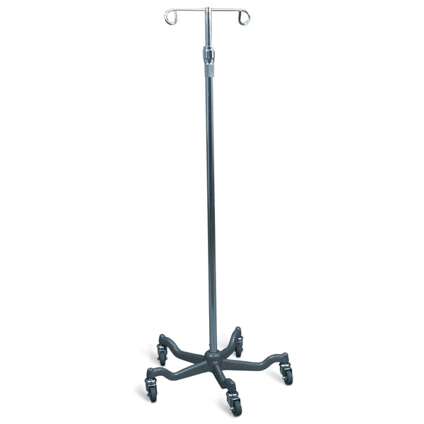 AMG Medical Aluminum 2-Hook IV Stand with Weighted Base