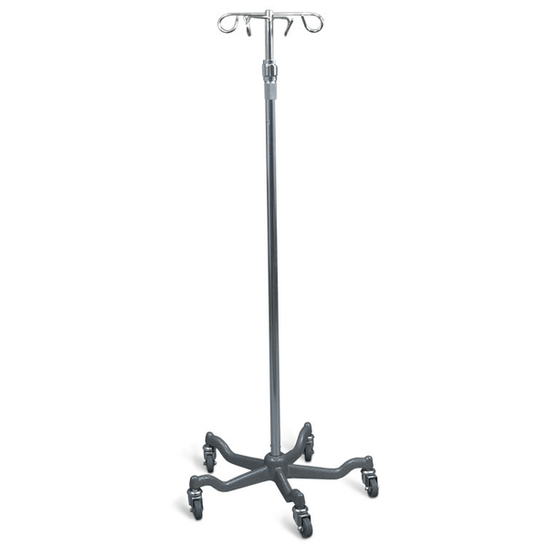 AMG Medical Aluminum 4-Hook IV Stand with Weighted Base