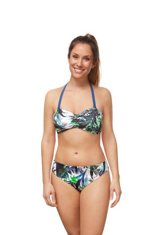 Amoena Modern Jungle Bikini Top Twilight Blue Leafy Green