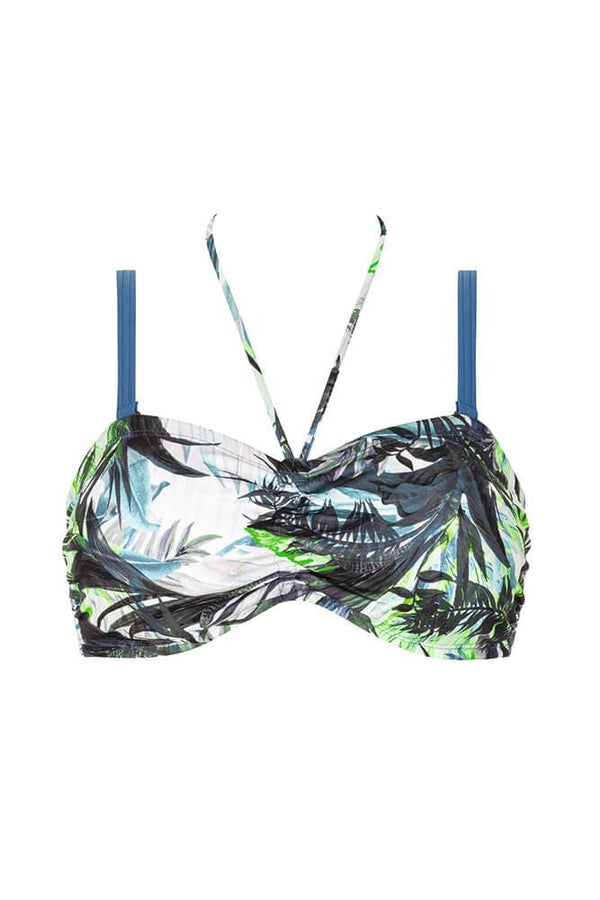 Amoena Modern Jungle Bikini Top - Twilight Blue/Leafy Green