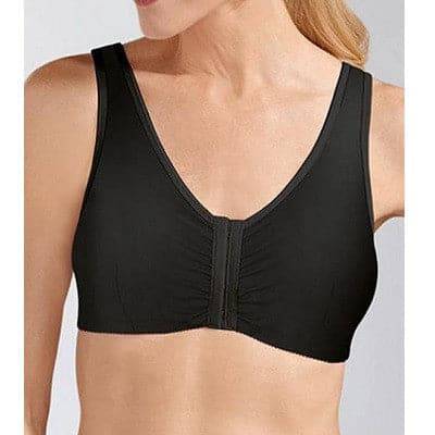 Amoena Frances Soft Cup Front Fastening Post Surgical Bra - Black