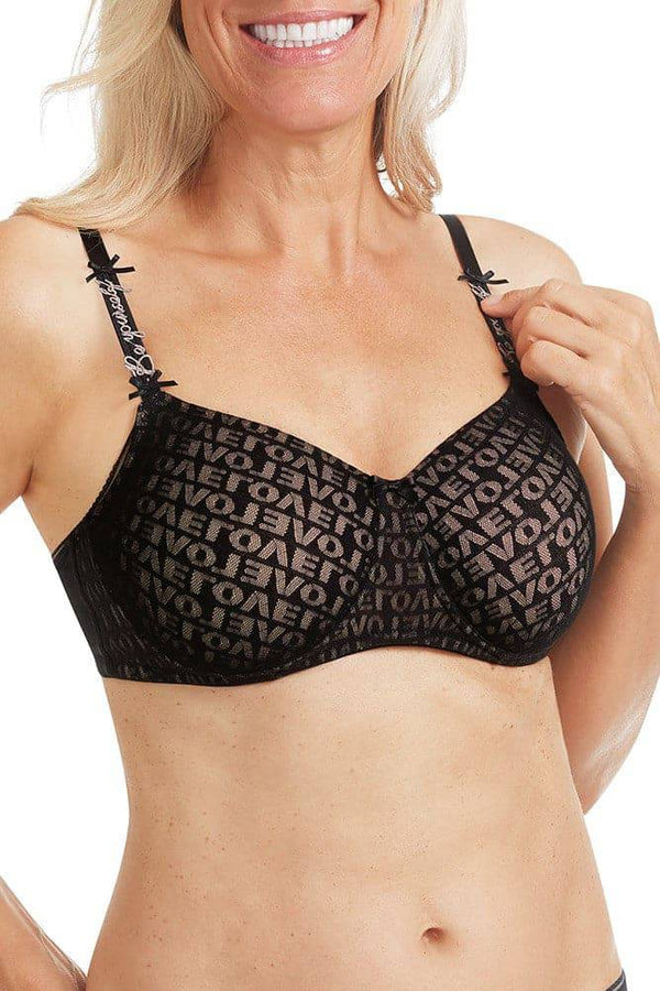 Amoena Be Yourself Padded Wire-Free Bra - Black/Taupe