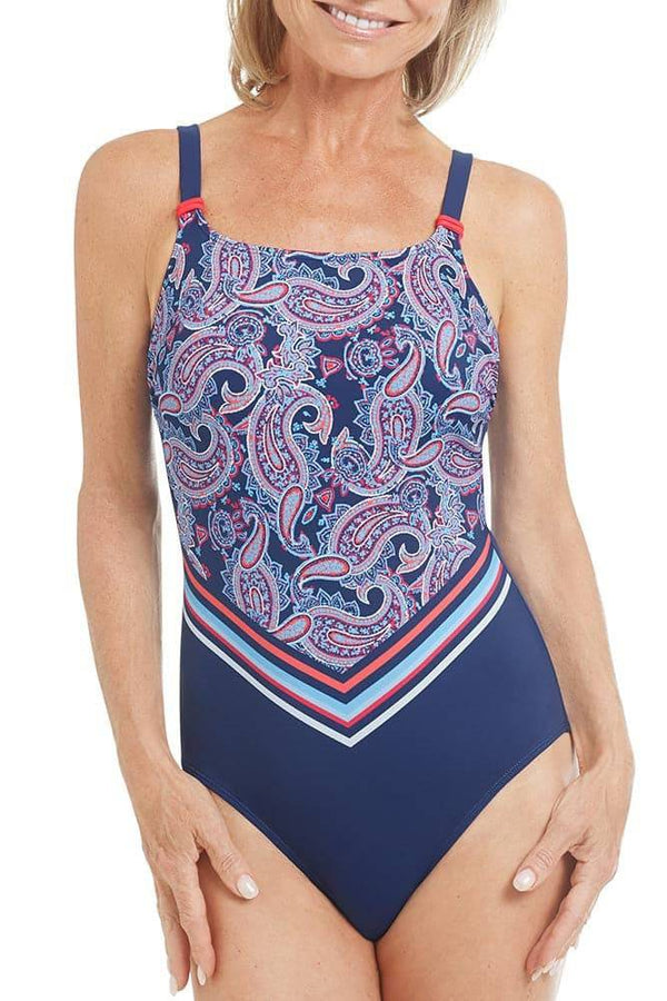 Amoena Be Attractive One Piece Swimsuit - Hearty Blue/Paisley Kiss