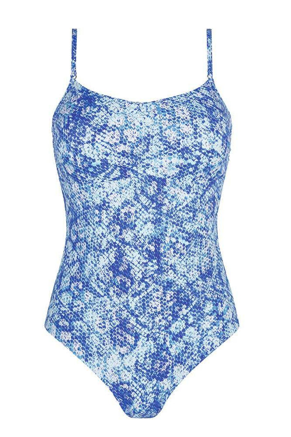 Amoena Louisa One-Piece Swimsuit Surf Print Size 10