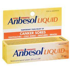 Anbesol Extra Strength Liquid 20% Topical Anesthetic 13 mL