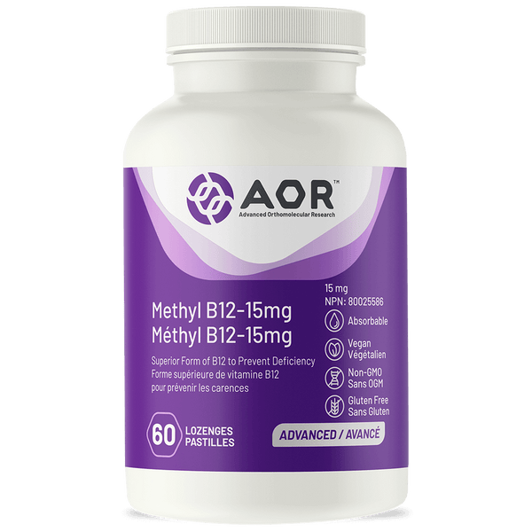 AOR Methyl B12 15mg (Formerly Methylcobalamin Ultra) 60 Lozenges - HaloHealthcare.com