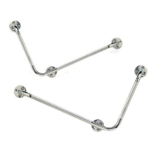 AquaSense Knurled Chrome Angled Grab Bar