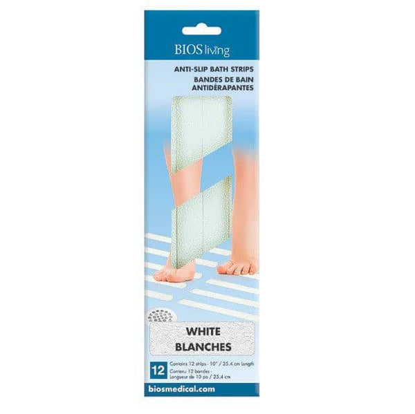 BIOS Living Self Adhesive Anti-Slip Strips (White-12 Pack)