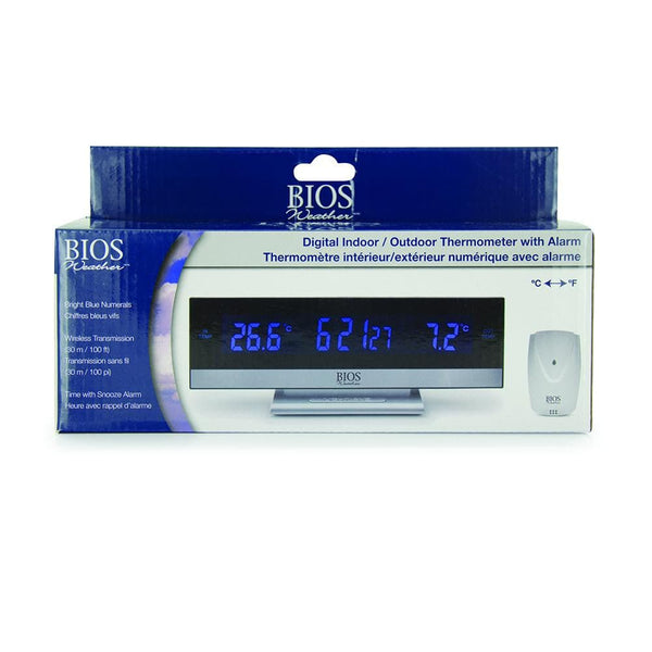 BIOS Weather Digital Indoor / Outdoor Thermometer with Alarm