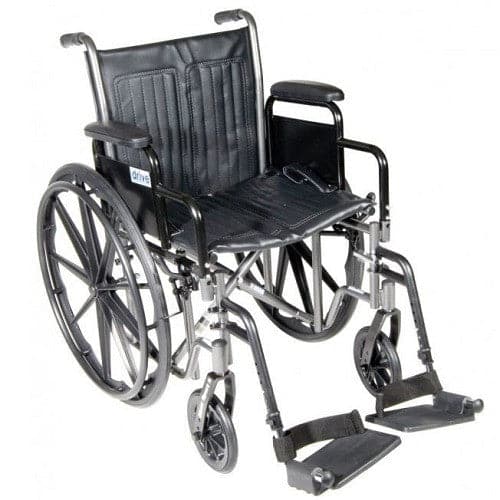 Drive Medical Silver Sport 2 Wheelchair with Detachable Desk Arms and Swing away Footrests