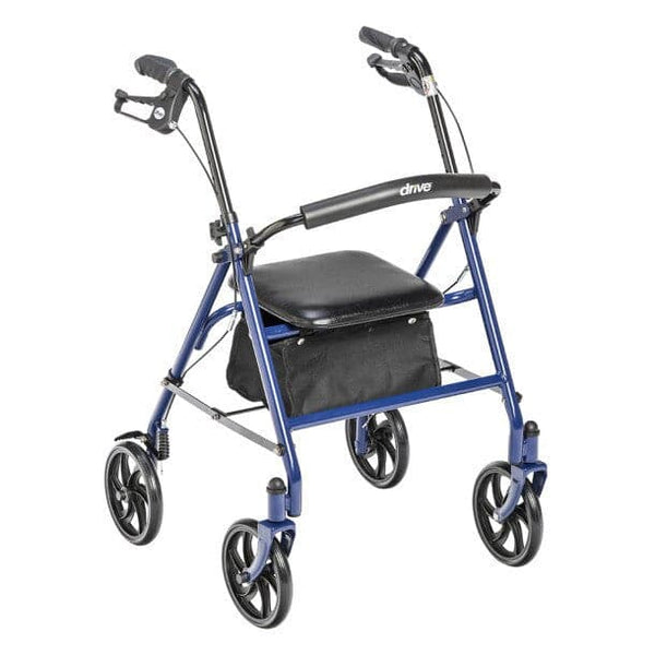 Drive Medical Durable 4 Wheel Rollator with 7.5" Casters