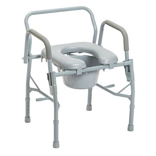 Drive Medical Deluxe Steel Drop-Arm Commode with Padded Seat