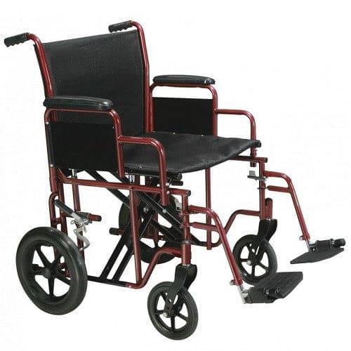 Drive Medical Bariatric Heavy Duty Transport Wheelchair with Swing away Footrest, 20" Seat