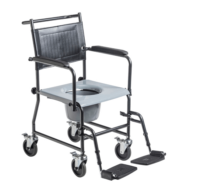 Drive Medical Drop Arm Commode - Upholstered & Wheeled