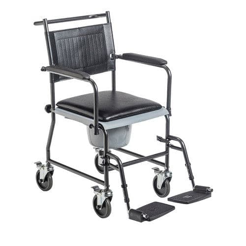 Drive Medical Drop Arm Commode - Upholstered & Wheeled