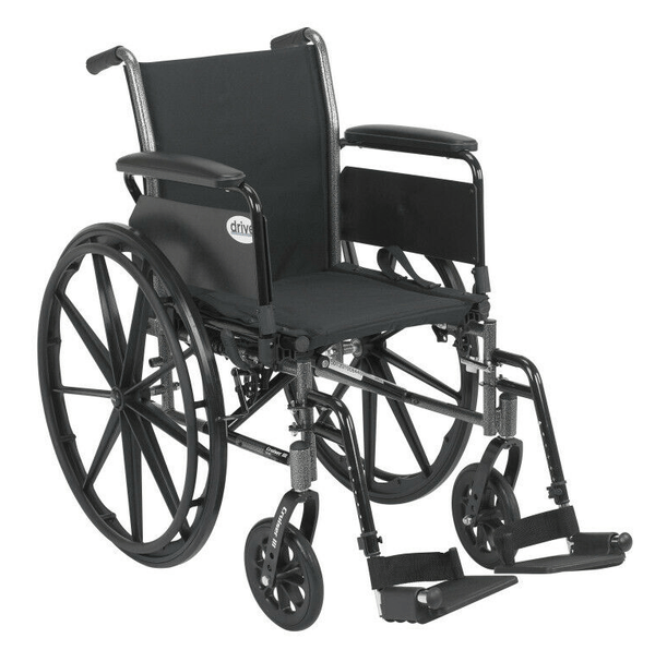 Drive Medical Cruiser III Light Weight Wheelchair Flip Back, Detachable Full Arms, Swing away Footrests