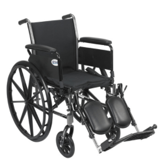 Drive Medical Cruiser III Light Weight Wheelchair Detachable Full Arms, Elevating Leg Rests