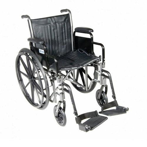Drive Medical Silver Sport 2 Wheelchair with Fixed Arms and Swing away Footrests - 18 Inch