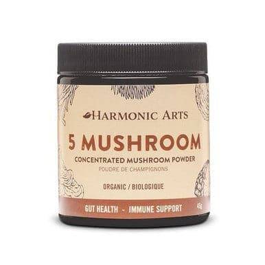 Harmonic Arts 5 Mushroom Concentrated Mushroom Powder Organic Gut Health - Immune Support