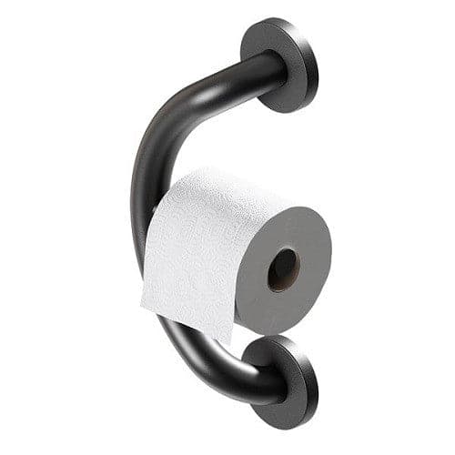 HealthCraft Haltegriff Für Die Toilette – Mattschwarz, Als Toilettenpapierhalter & Aufstehhilfe, Bis 227 Kg Belastbar