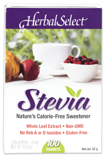 Herbal Select Stevia Whole Leaf Extract Gluten Free 100 x 0.52 g Packets