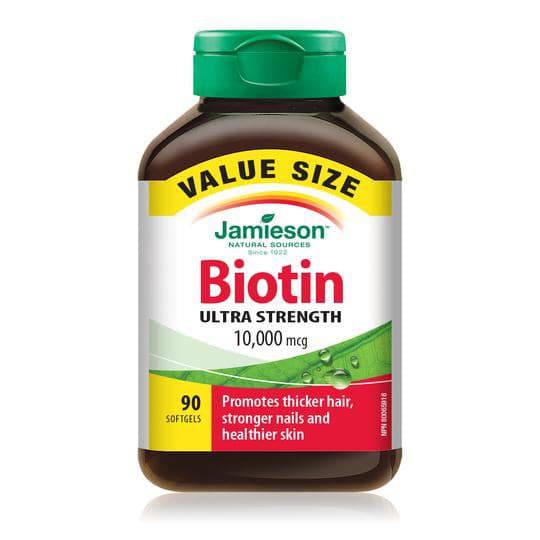Jamieson Biotin 10,000 mcg Value Size 90 softgels