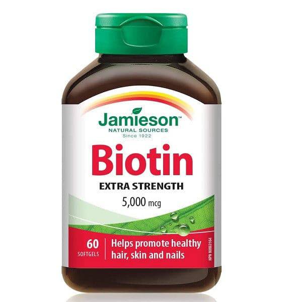 Jamieson Biotin Extra Strength 5000 mcg 60 Softgels