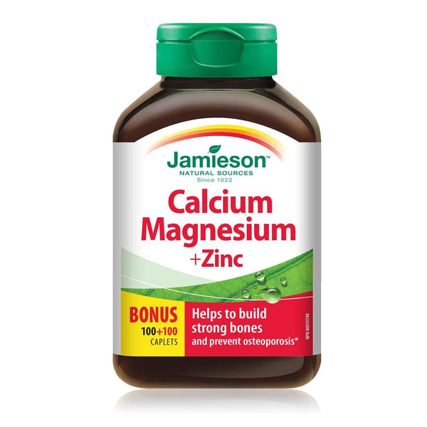 Jamieson Calcium Magnesium + Zinc Bonus 100+100 Caplets