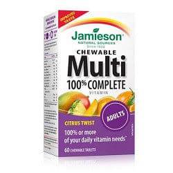 Jamieson Chewable Multi 100% Complete vitamin Citrus Twist 60 Chew Tablets
