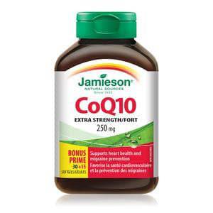 Jamieson CoQ10 Extra Strength 250mg Bonus 30+15 Softgels