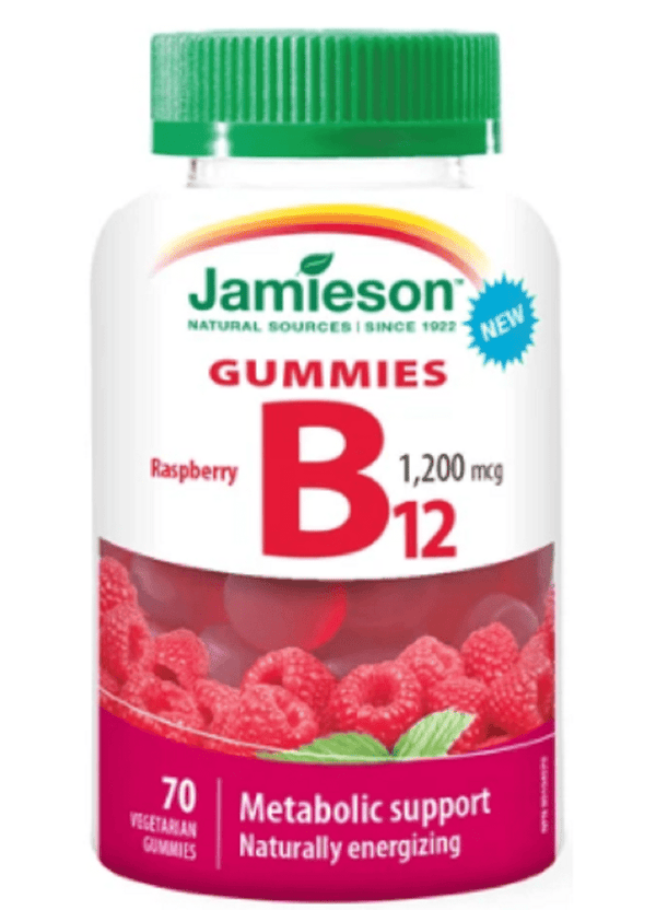 Jamieson Gummies B12 1200 mcg Raspberry Flavor 70 Vegetarian Gummies
