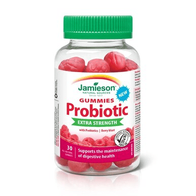 Jamieson Gummies Probiotic Extra Strength Berry Blast 30 All-Natural Gummies