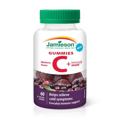 Jamieson Gummies Vitamin C + Immune Shield Elderberry Flavour 60 Gummies