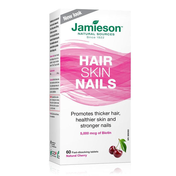 Jamieson Hair Skin Nails - 60 Fast Dissolving Tablets Natural Cherry
