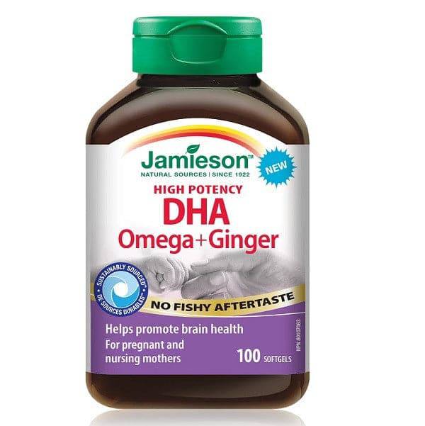 Jamieson High Potency DHA Omega + Ginger 100 Softgels (Discontinued)