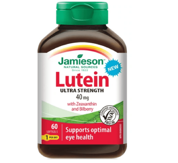 Jamieson Lutein Ultra Strength 40 mg With Zeaxanthin and Bilberry 60 Softgels