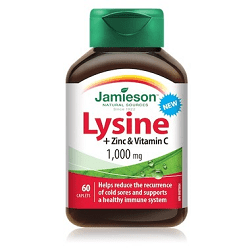 Jamieson Lysine + Zinc & Vitamin C 1,000mg 60 Caplets