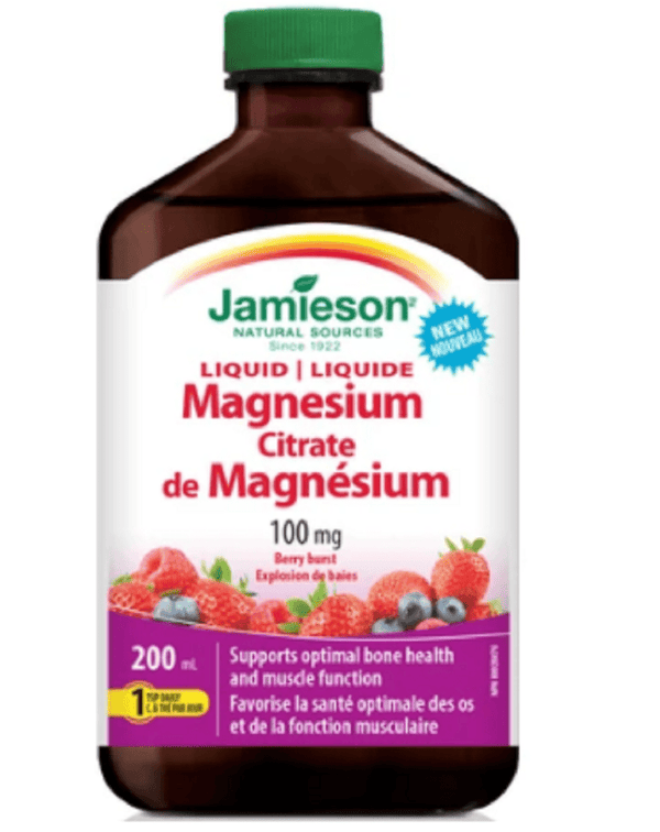 Jamieson Magnesium Citrate 100 mg Berry Burst 200 ml