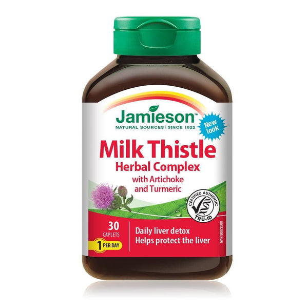 Jamieson Milk Thistle Herbal Complex with Artichoke & Turmeric 30 Caplets