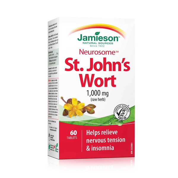 Jamieson Neurosome - St. John's Wort 1000mg (Raw Herb) - 60 Tablets