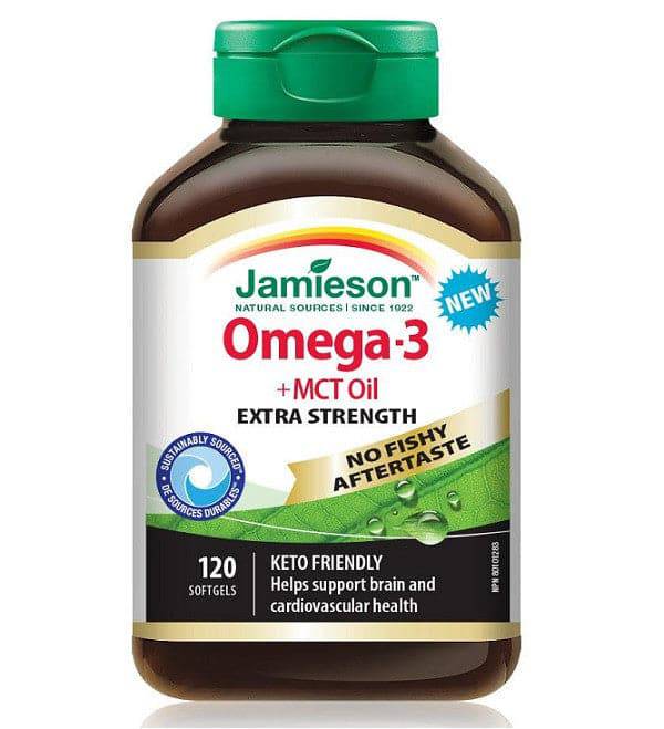 Jamieson Omega-3 + MCT Oil Extra Strength 120 Softgels