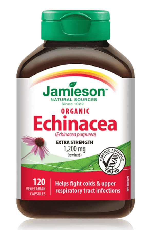 Jamieson Organic Echinacea Extra Strength 1200mg 120 Vegetarian Capsules