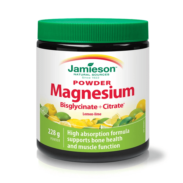 Jamieson Powder Magnesium Bisglycinate + Citrate Lemon Lime 228g