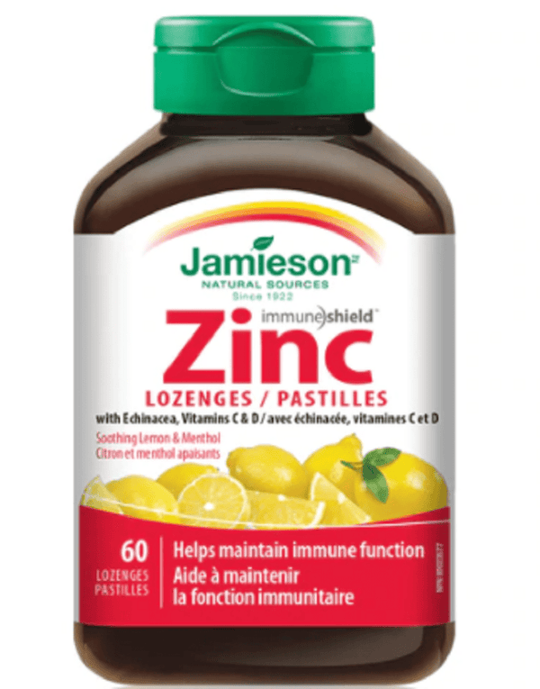 Jamieson Zinc Lozenges With Echinacea Vitamins C & D 60 Lozenges
