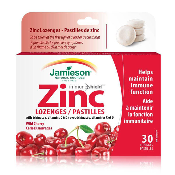 Jamieson Zinc Lozenges with Echinacea, Vitamins C & D - 30 Lozenges